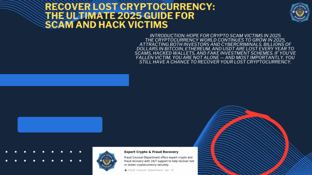 Recovering lost cryptocurrency for scam and hack victims