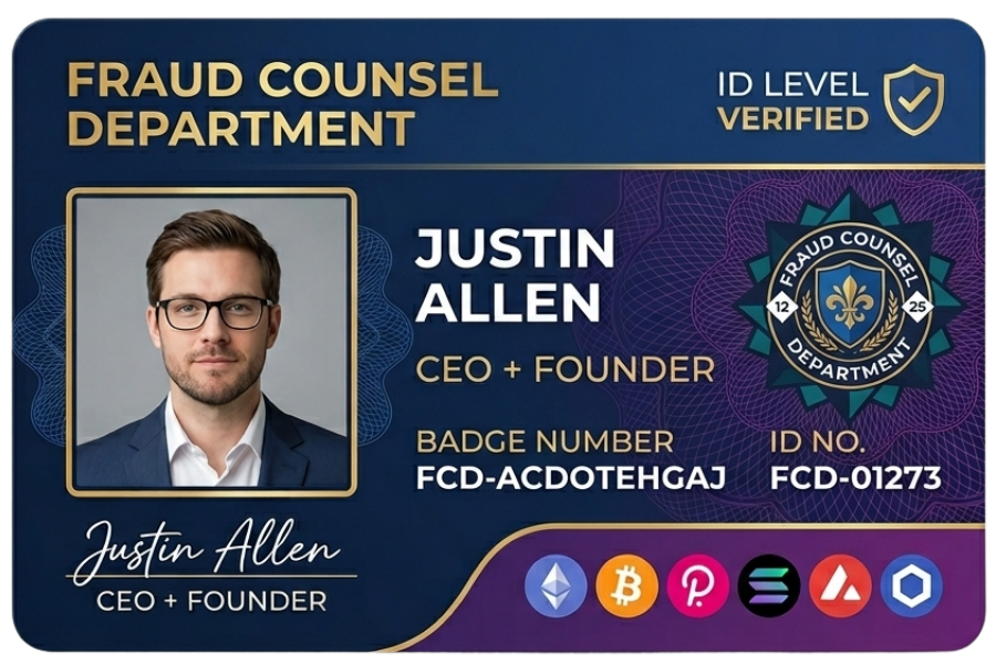 Fraud Counsel Department Business Card