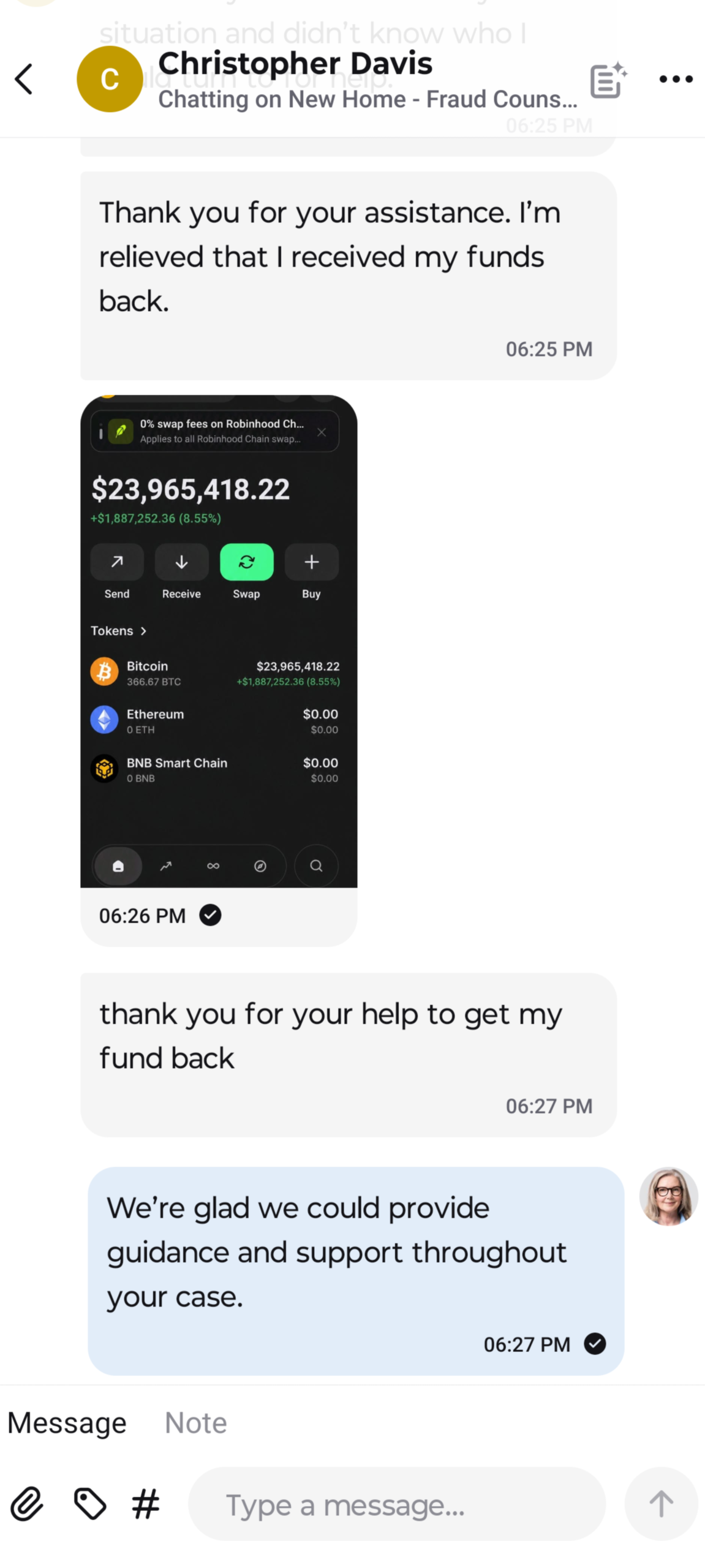 Recovery proof for Christopher Davis, $23,965,418